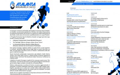 Sabato 8 settembre 2018 riattiva parteciperà al convegno Progetto Formazione Sport e Medicine Atalanta