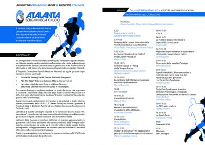 Sabato 8 settembre 2018 riattiva parteciperà al convegno Progetto Formazione Sport e Medicine Atalanta
