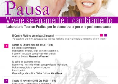 Ritorna il Corso della Menopausa 27 Ottobre -17 Novembre 2018