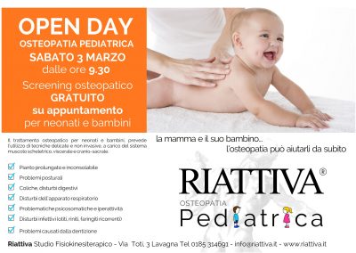 3 marzo 2018 Open Day Osteopatia Pediatrica