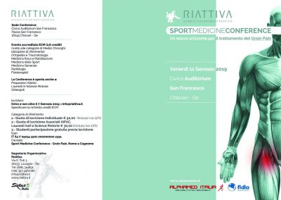 Sport Medicine Conference -“Un nuovo orizzonte per il trattamento della Groin Pain”- Chiavari Venerdì 11 gennaio 2019
