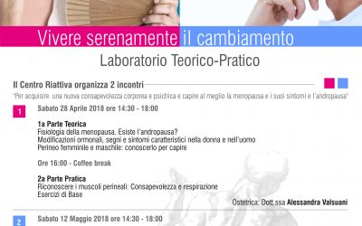 Novità : 2 Incontri sulla Menopausa & Andropausa -sabato 28 aprile e sabato 12 maggio