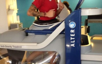 Lucas Ocampos in Riattiva per effettuare delle sedute con Alter G.